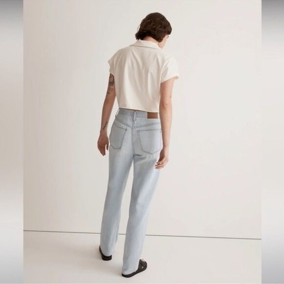 Madewell NWT Slouchy Boyjean Size 33 in Wrightlane Wash in Ripped Edition - Picture 3 of 11